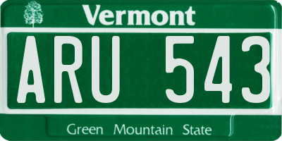 VT license plate ARU543