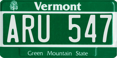 VT license plate ARU547