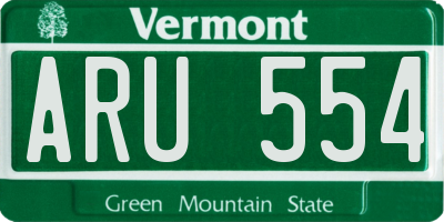 VT license plate ARU554