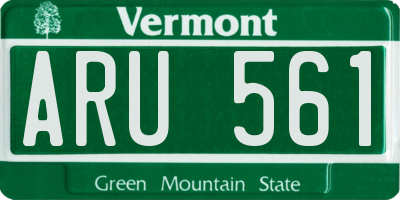 VT license plate ARU561