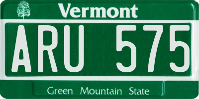 VT license plate ARU575