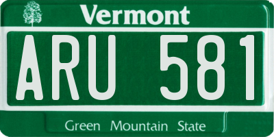 VT license plate ARU581