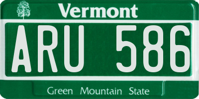 VT license plate ARU586