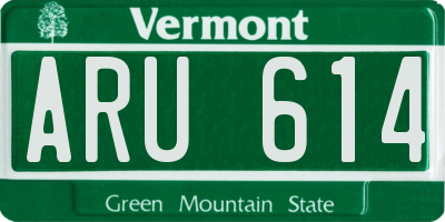 VT license plate ARU614