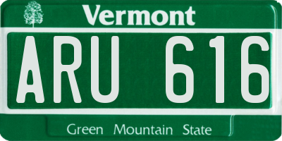 VT license plate ARU616