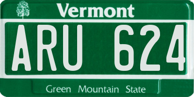 VT license plate ARU624