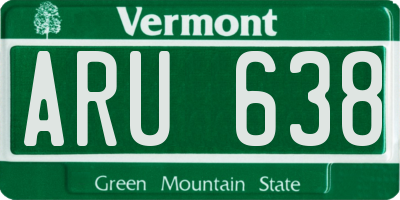 VT license plate ARU638