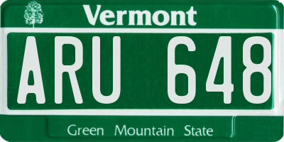 VT license plate ARU648