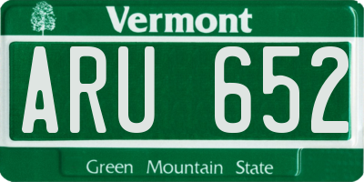 VT license plate ARU652