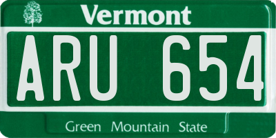 VT license plate ARU654