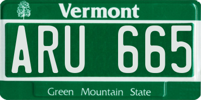 VT license plate ARU665