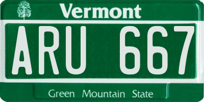 VT license plate ARU667