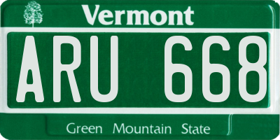 VT license plate ARU668