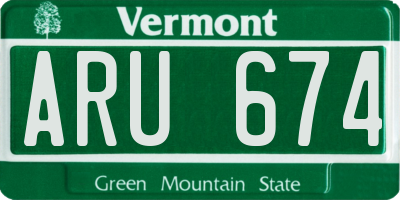 VT license plate ARU674
