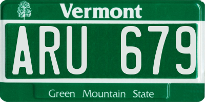 VT license plate ARU679