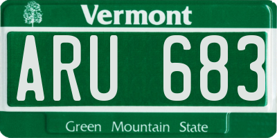VT license plate ARU683