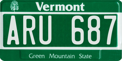 VT license plate ARU687
