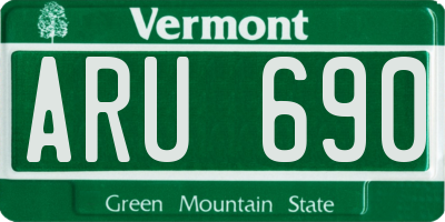 VT license plate ARU690