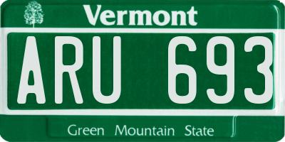 VT license plate ARU693