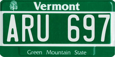 VT license plate ARU697