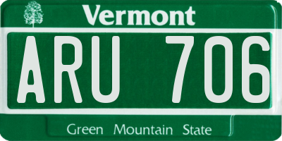 VT license plate ARU706