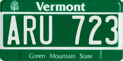 VT license plate ARU723