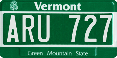 VT license plate ARU727