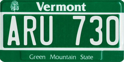 VT license plate ARU730