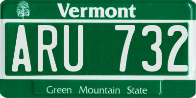 VT license plate ARU732