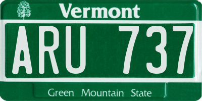 VT license plate ARU737