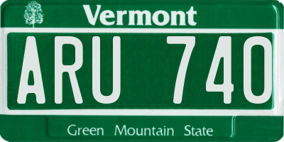VT license plate ARU740