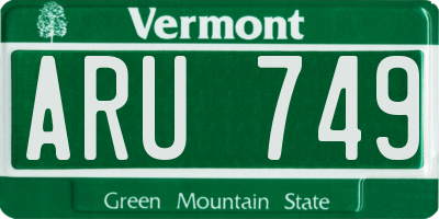 VT license plate ARU749