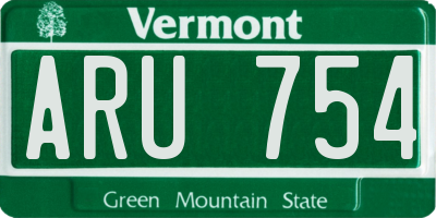 VT license plate ARU754