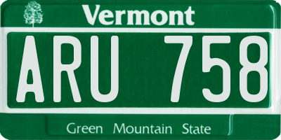 VT license plate ARU758