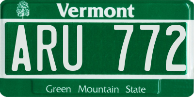 VT license plate ARU772
