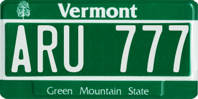 VT license plate ARU777
