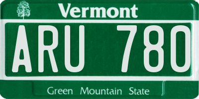 VT license plate ARU780