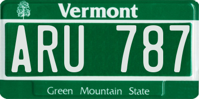 VT license plate ARU787
