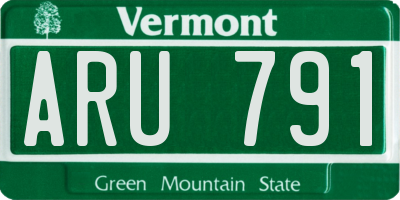 VT license plate ARU791