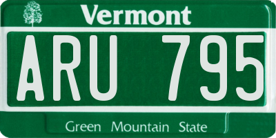 VT license plate ARU795