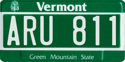 VT license plate ARU811