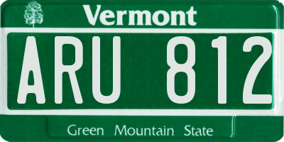VT license plate ARU812