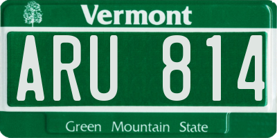 VT license plate ARU814