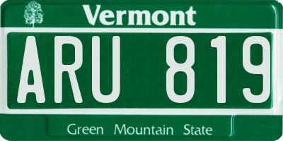 VT license plate ARU819