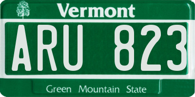VT license plate ARU823