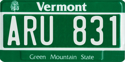 VT license plate ARU831