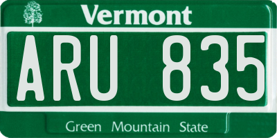 VT license plate ARU835