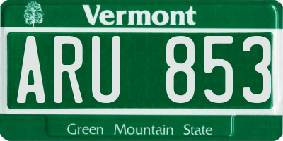 VT license plate ARU853