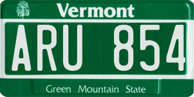 VT license plate ARU854