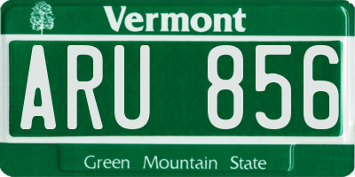 VT license plate ARU856